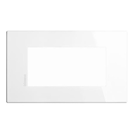 Bticino Axolute Air HW4804HD Placca Bianca 4 Moduli, Realizzata in metallo, Serie Civili, MADE IN ITALY