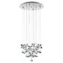 Sospensione Eglo Pianopoli 93662 con 15 fiori in cristallo pendenti, Cromo Lucido, Sistema LED 37,5W, 4050 Lumen, Luce calda