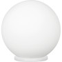Lampada da comodino Eglo Rondo 85264 con diffusore sferico bianco, Base Bianca, 1 E27, Interruttore su cavo, Ideale per comodini