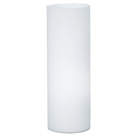 Lampada da tavolo Eglo Geo 81828 Bianca, 1 E27, Diffusore cilindrico in vetro, Interruttore su cavo, Moderna, Alta 35 cm