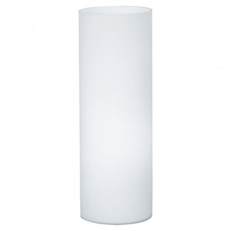 Lampada da tavolo Eglo Geo 81828 Bianca, 1 E27, Diffusore cilindrico in vetro, Interruttore su cavo, Moderna, Alta 35 cm