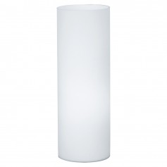 Lampada da tavolo Eglo Geo 81828 Bianca, 1 E27, Diffusore cilindrico in vetro, Interruttore su cavo, Moderna, Alta 35 cm