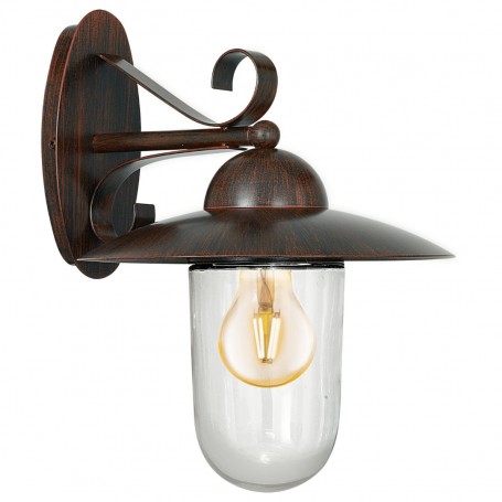 Lanterna da parere Eglo Milton 83589 Marrone, 1 E27, Diffusore in vetro, Struttura in metallo zincato, Rustica, IP44, Luminosa