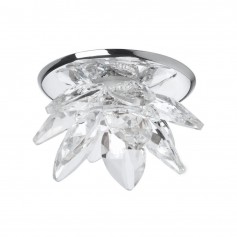 Faretto ad incasso Eglo Luxi 88967 Con diffusore a forma di fiore in cristallo trasparente, 1 G4, Struttura Cromo lucido, IP20