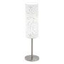 Lampada da tavolo Eglo Amadora 90051 con diffusore in vetro bianco decorato, Base Cromo satinato, 1 E27, Alta 46 cm, Moderna
