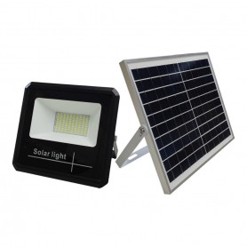 Faro LED Ricaricabile con pannello solare e telecomando Melchioni 499047531, 25W, Luce naturale, Struttura in alluminio, IP66
