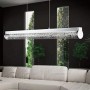 Sospensione Eglo Trevelo 93524 con diffusore in vetro trasparente impreziosito da cristalli, Sistema LED 24W, Luce calda