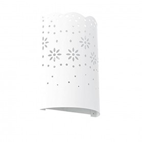 Lampada da parete Eglo Baida 92556 con diffusore in metallo bianco inciso, 1 E14, Moderno, IP20
