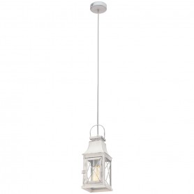 Sospensione Lanterna Vintage Eglo Lisburn 49222 Grigia con struttura in metallo, 1 E27, Regolabile in altezza