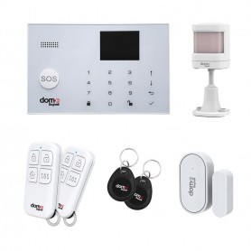 Beghelli 60103 Dome Kit Allarme Wi-Fi/GSM con sirena interna, Sensore volumetrico e di apertura, Telecomandi e chiavi magnetiche
