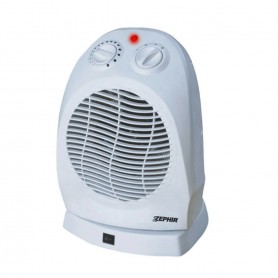 Termoventilatore oscillante Zephir ZTRM6 con termostato regolabile, 2 Potenze 1000W-2000W, Anti surriscaldamento, Bianco