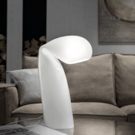 Vistosi Bissona LT Lampada da tavolo decorativa con linee, Vetro artigianale lavorato a mano, 1 G9, Moderna e luminosa