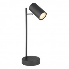 Lampada da tavolo Globo Lighting Robby 57910TB con Spot Orientabile GU10, Nera, Base e struttura in metallo, Interruttore