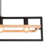 Sospensione Globo Lighting Erica 15575-4H con struttura in metallo Nero e legno, 4 E27, Ideale per snack e tavoli, Moderna