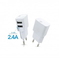 Alimentatore Presa USB a doppio ingresso 2.4A Telecustodia WT50, Bianco, USB Tipo A, Utile per ricaricare Smartphone e Tablet