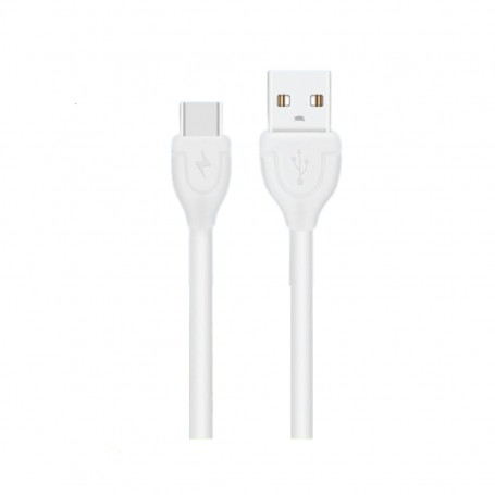 Cavo USB Tipo C per trasferire dati e ricaricare smartphone e tablet Telecustodia 601-04, Lungo 1 Metro, 1.5A, Bianco