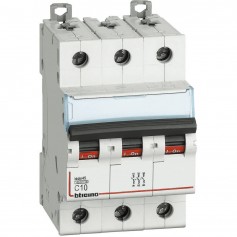 Interruttore magnetotermico 10A Bticino FA83C10 3 Poli Tripolare, 3 Moduli DIN, 4.5 KA, Curva C, MADE IN ITALY
