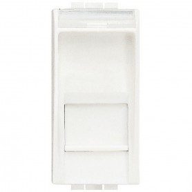 Bticino N4279C6 Presa LAN RJ45 Living Light, Categoria 6 UTP, Bianca, Targhetta identificativa, 1 Modulo, MADE IN ITALY