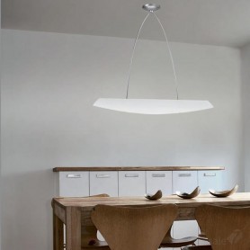 Panzeri Zenith P6333 Lampada da soffitto con Vetro di Murano Bianco Soffiato, Struttura Cromo Satinato, 2 E27, MADE IN ITALY