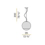 Panzeri Smoke L01540.035.0200 Sospensione con Vetro di Murano Fumé Sfumato, Struttura Color Titanio, 1 E27, MADE IN ITALY, IP20