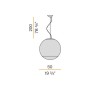 Sospensione sfera fumè Panzeri Smoke L015.40.035.0200, Diametro 35 cm, E27, IP20