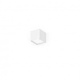 Plafoniera/Applique da muro moderna Panzeri Domino P09033.011.0000 con struttura grigio metallizzato e vetro soffiato bianco, G9