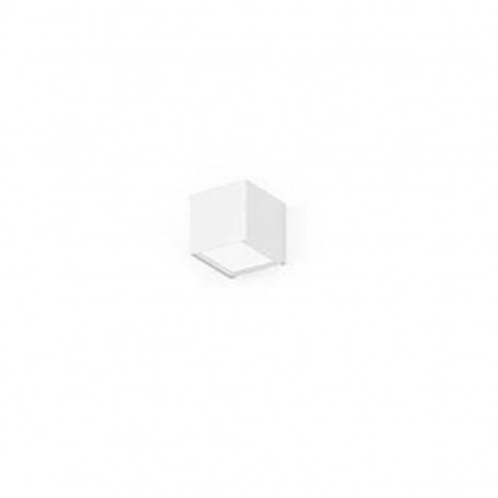 Plafoniera/Applique da muro moderna Panzeri Domino P09033.011.0000 con struttura grigio metallizzato e vetro soffiato bianco, G9