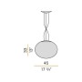 Panzeri Gilbert LED L06501.045.0402 Sospensione Bianca Ellisse, Sistema LED Integrato 27W, Luce calda, 2762 Lumen, 3000K, IP20