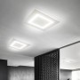 Panzeri Flat P07501.038.0101 Plafoniera Quadrata con diffusore opalino, Sistema LED 24W, Luce calda, 1147 Lumen, MADE IN ITALY