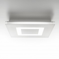 Panzeri Flat P07501.038.0101 Plafoniera Quadrata con diffusore opalino, Sistema LED 24W, Luce calda, 1147 Lumen, MADE IN ITALY