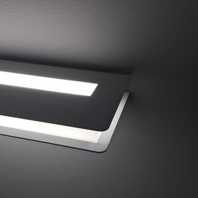 Panzeri Flat A07501.038.0401 Lampada da parete con diffusore opalino, Sistema LED 19W, Luce calda, 1069 Lumen, MADE IN ITALY