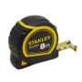 Stanley 0-30-657 Flessometro Stanley 8 Metri rivestito in Tylon, Corpo antiscivolo compatto in ABS antiurto, Spessore 25 mm