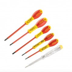 Stanley FatMax 0-65-441 Set 6 giraviti professionali con Lama in acciaio al silicio, Isolati 1000V, Impugnatura antiscivolo