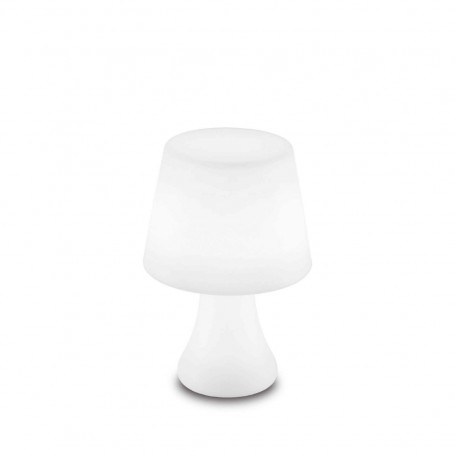 Ideal Lux Live TL Lampada da tavolo Ricaricabile Bianca, LED RGB Colorato 2,5W, Autonomia 10 ore, Per interni ed esterni, IP65