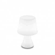 Ideal Lux Live TL Lampada da tavolo Ricaricabile Bianca, LED RGB Colorato 2,5W, Autonomia 10 ore, Per interni ed esterni, IP65