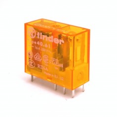 Finder 40.61.8.230.0000 Mini Relè 16A da zoccolo o circuito stampato, 1 Contatto in scambio, Alimentazione 230 V AC, IP20