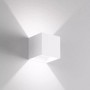 Isyluce 916N-21 Lampada da parete Cubo Bianco biemissione, Sistema LED Sostituibile 6W, Luce naturale, 750 Lumen, IP54