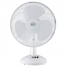 DCG VE9040 Ventilatore da tavolo 40 cm, Bianco, 3 velocità, 40W, Oscillazione laterale, Inclinabile verticalmente