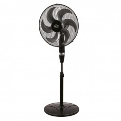 DCG VE1630 Ventilatore a piantana con 6 pale, Altezza regolabile 130 cm, Oscillazione laterale, Base stabile, Nero, 75W