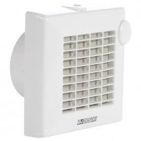 Vortice 11221 Aspiratore Elicoidale 100 mm da muro, 90 m3/h, Bianco, Apertura e chiusura alette automatica, MADE IN ITALY