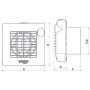 Vortice 11221 Aspiratore Elicoidale 100 mm da muro, 90 m3/h, Bianco, Apertura e chiusura alette automatica, MADE IN ITALY
