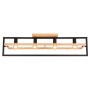Globo Erica 15575-4D Lampada da soffitto con struttura in metallo nero e legno chiaro, 4 E27, Moderna e luminosa