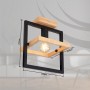 Globo Erica 15575D Lampada da soffitto con struttura in metallo nero e legno chiaro, 1 E27, Moderna e luminosa
