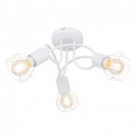 Globo Xara 54802W-3D Lampada da soffitto con diffusore a gabbia, Bianco, 3 E14, Struttura in metallo, Moderno