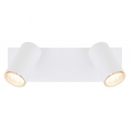 Globo Robby 57910-2W Barra 2 Spot orientabili, 2 GU10, Bianco, Particolare cromo, Struttura in metallo, Moderno
