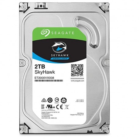 Seagate SkyHawk Surveillance ST2000VX008 Disco Rigido 2TB per impianti di videosorveglianza, Porta SATA 6 GBit/s, 3.5 Pollici