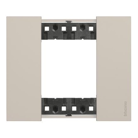 Bticino Living Now KA4802KM Placca Sabbia 2 Moduli, 2 Posti, Materiale plastico, Serie Civili, MADE IN ITALY