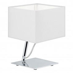 Lume da comodino Eglo Nambia 1 93766 con Paralume bianco, Struttura Cromo lucido, Sistema LED 6W, Luce calda, 480 Lumen