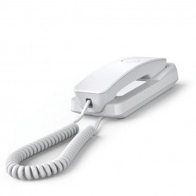 Gigaset Desk 200 Telefono a filo da parete e scrivania, Alimentazione tramite linea telefonica, Bianco, Salvaspazio