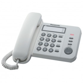 Panasonic KX-TS520EX Telefono a filo da parete o scrivania, Bianco, Volume cornetta regolabile, Indicatore luminoso di chiamata